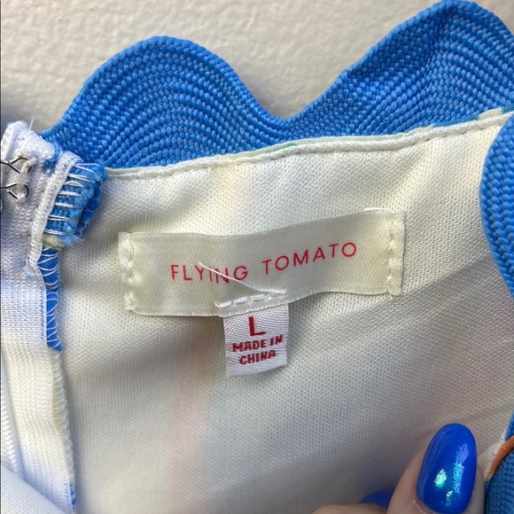 Flying tomato Colorful Dress with Blue Accents. Size L. - Picture 5 of 7